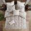 Coussin décoratif en coton brodé gris 20 po x 20 po