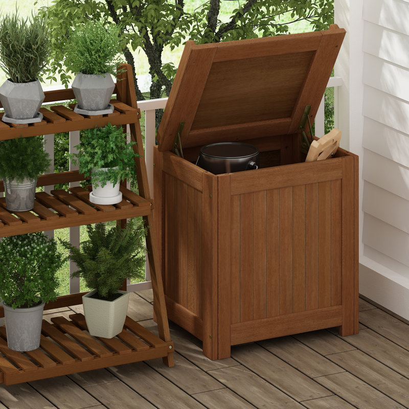 Boîte de rangement en bois massif Ermont