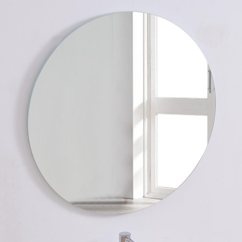Miroir de salle de bain 80 cm, miroir rond, fixation murale
