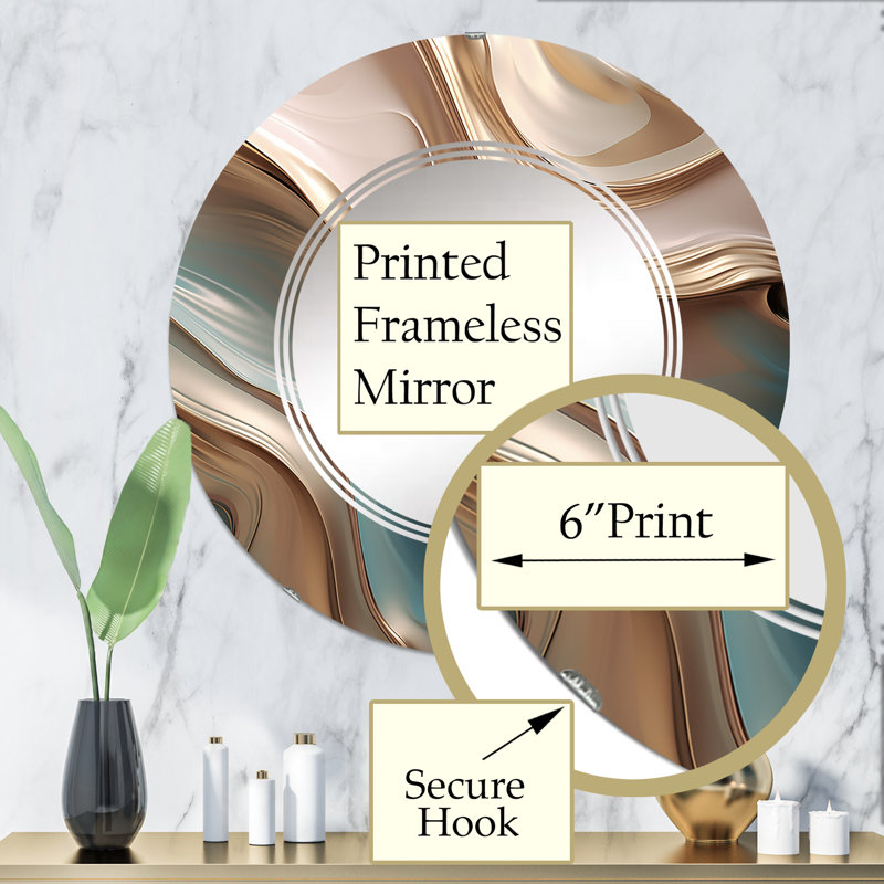 Uleena - Miroir mural moderne rond, 32 po x 32 po