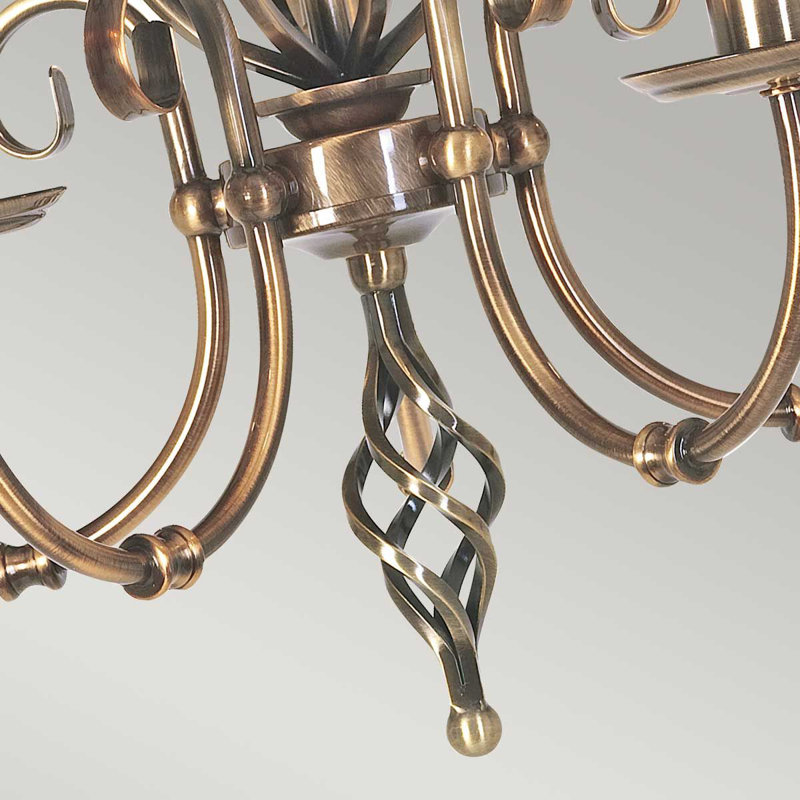 Wannamaker 5 - Light Candle Style Chandelier, Brass