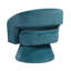 Chaise de plage pivotante en velours bleu sarcelle foncé, base en bois massif portable, fonction de camping d'hiver ensoleillée et élégante, rembourrage en mousse chaude, extérieur