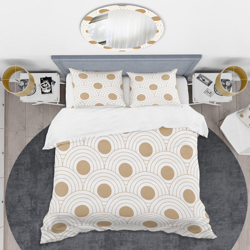 Retro Art Deco - Mid century bedding set - Modern Mid-century Bed cover set, King Duvet Cover + 2 Shams
