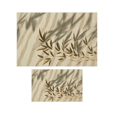 Ultra-Soft Bathmat Set (2 Pieces), Beige, 19.7 x 23.6 inches & 23.6 x 39.4 inches | 100% Polyester, 650 g/m², 0.2 in Pile Height | Non-Slip Dot Base, Machine Washable, Perfect for Bathroom Comfort & Safety