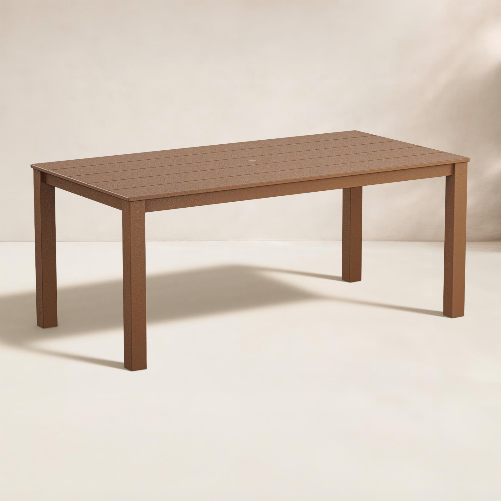 POLYWOOD® Tables 72" Patio Dining Table, Teak