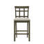 Upholstered Chair Counter Height 2Pc Dining Pub Height Chairs Slatted Back Dining Room Wooden Furniture