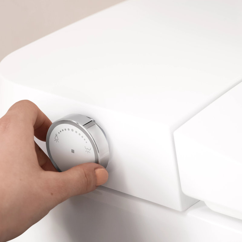 White Elongated One-Piece Smart Toilet with Remote