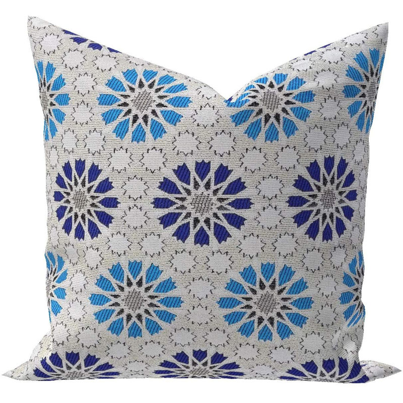 Alodie Geometric Square Cushion Cover, Blue