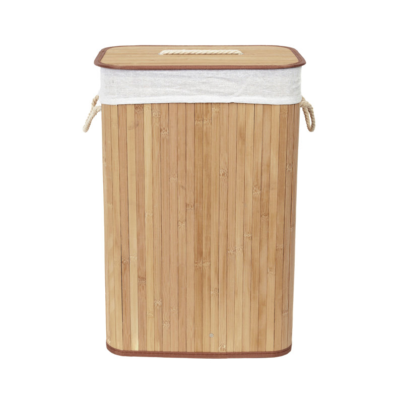 Bamboo Laundry Hamper with Handles, Natural