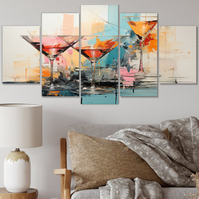 «Liquor Représentation», impression sur toile multicolore - 5 panneaux