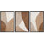 Abstrait, neutre, beige, brun clair, brun, toile moderne encadrée, ensemble d'art mural de chambre à coucher principale 3-108345340-108345341