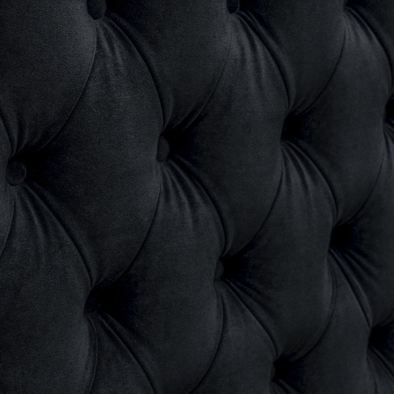 Tête de lit tapissier à oreilles Ashwin, Très grand, Black Velvet