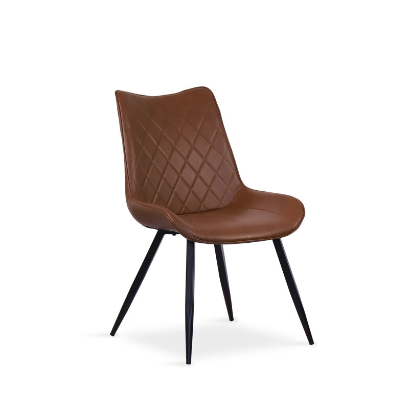 Aidy Faux Leather Upholstered Dining Chair, Brown Tan