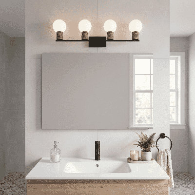 3-Light Bathroom Vanity Light in Warm Brass