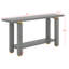 Console moderne de 62,9 po, canapé d'entrée minimaliste avec détails en métal et tablette de rangement, pieds en bois de pin massif et plateau en panneau de fibres à densité moyenne-1300702798