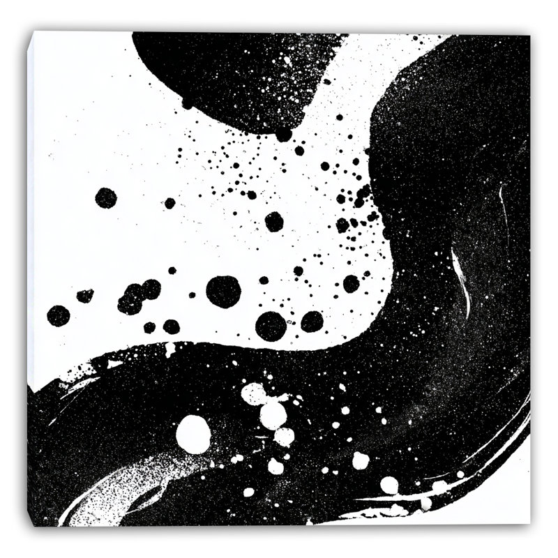 Encre, vague d'encre, art mural tendu, H 20 po x l 20 po