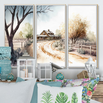 «Welcome to the Ranch», reproduction sur toile 3 pièces