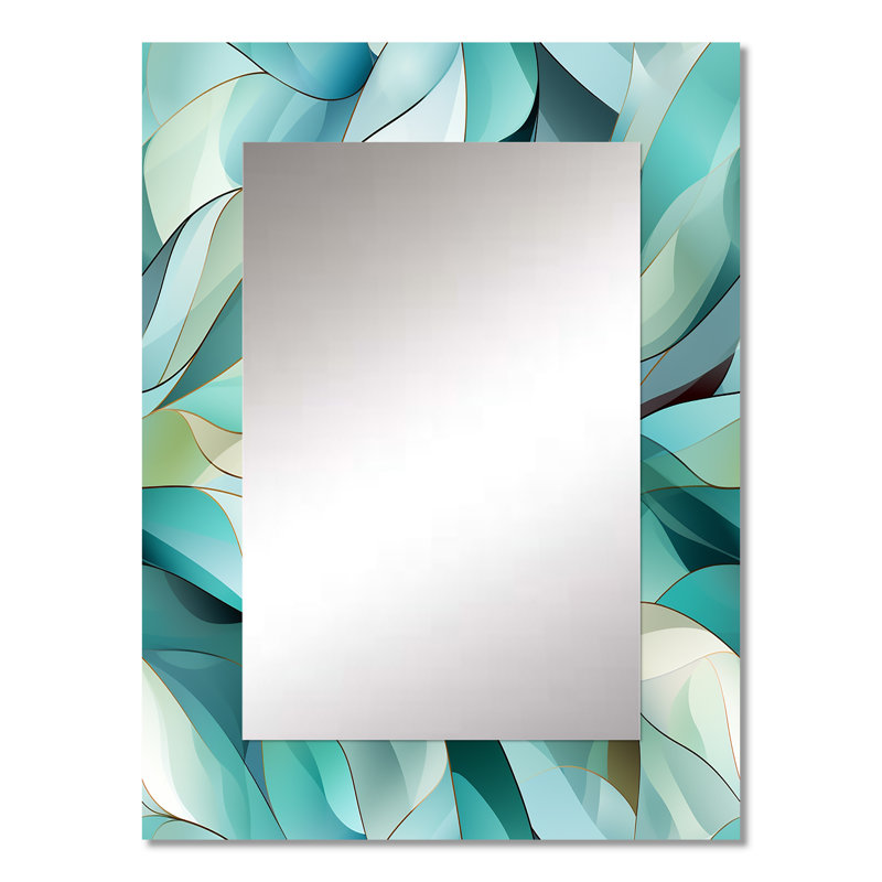 Hruni - Abstract Decorative Mirror On Metal, 32 po x 24 po