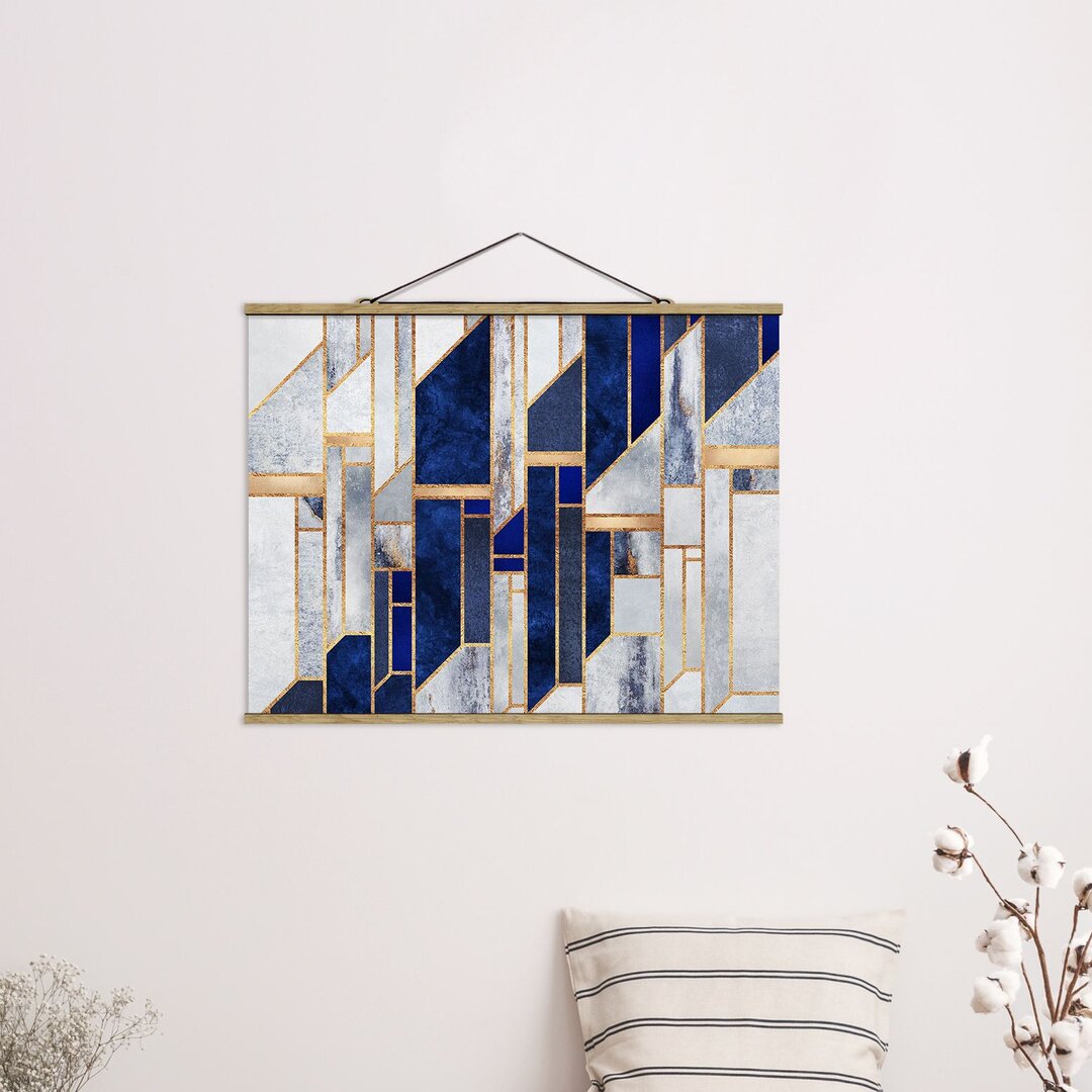 Stoffbild Geometrische Formen mit Gold von Elisabeth Fredriksson