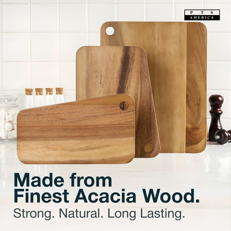 Ensemble de 3 planches à découper empilables Sango Atelier Acacia