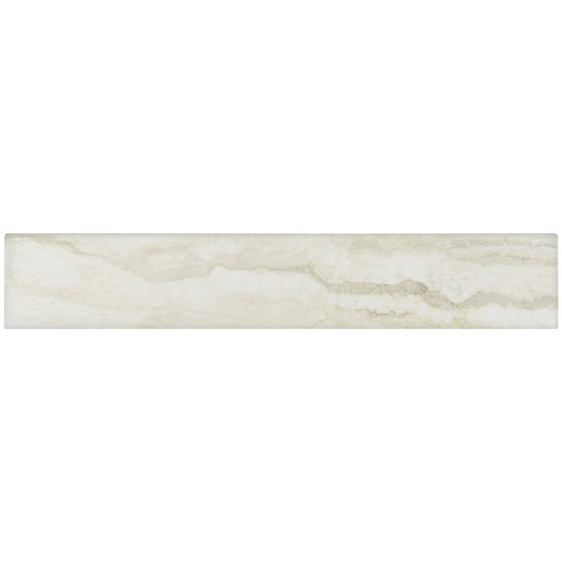 Bordure de carrelage Beraldi Kaui Pearl 3 po x 18 po en porcelaine mate à bord arrondi, Perle Kaui