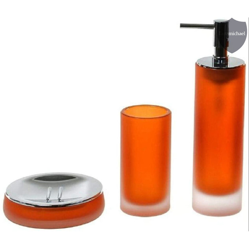 Ezrol Bathroom Accessory Set, Orange