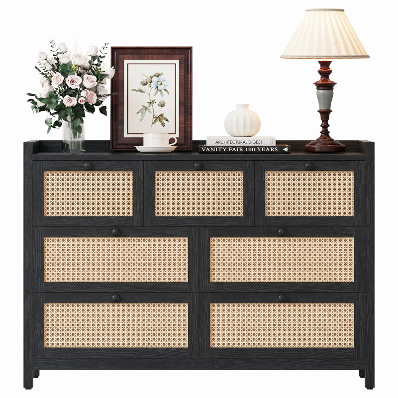 47" 7-Drawer Dresser, Black