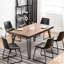Industrial 7 Dining , Antique Grey - Rectangular Table, 6 Strong Chairs, Metal Legs, Tabletop With Brown Wood Grain , Faux Leather Chair Cushions Table And Firm Legs For Stability, Pattern, Seating