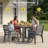 5 Piece Outdoor HDPE Dining Set, All-Weather Patio Table and Chairs W/ Umbrella Hole, Low Maintenance for Porch, Backyard-700693384