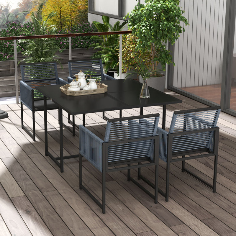 Steel Patio Dining Set Table,
