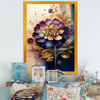 «Bletsoe Night Shade Zinnia Floral Design I», reproduction sur toile