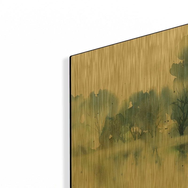 «Blue Pond Reflections» par Katrina Pete, art mural en métal doré, 16 po x 12 po, 16 po x 12 po