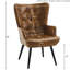 Fauteuil à oreilles en similicuir Nalupatio, fauteuil capitonné capitonné en cuir PU, fauteuil à oreilles avec lecture, fauteuil d'appoint pour salon, brun-2128126010