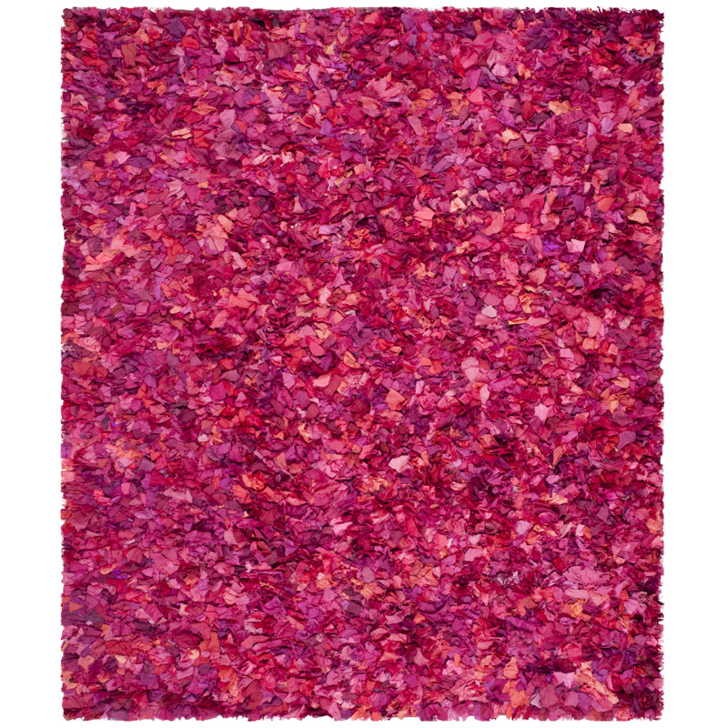 Tapis rose à poils longs Godsey, Rectangulaire 3 pi x 5 pi