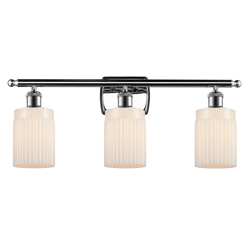 Éclairage pour meuble-lavabo à intensité variable 3 lumières Kamena, Nickel poli, Transparent, Ampoule DEL 6 watts Vinage