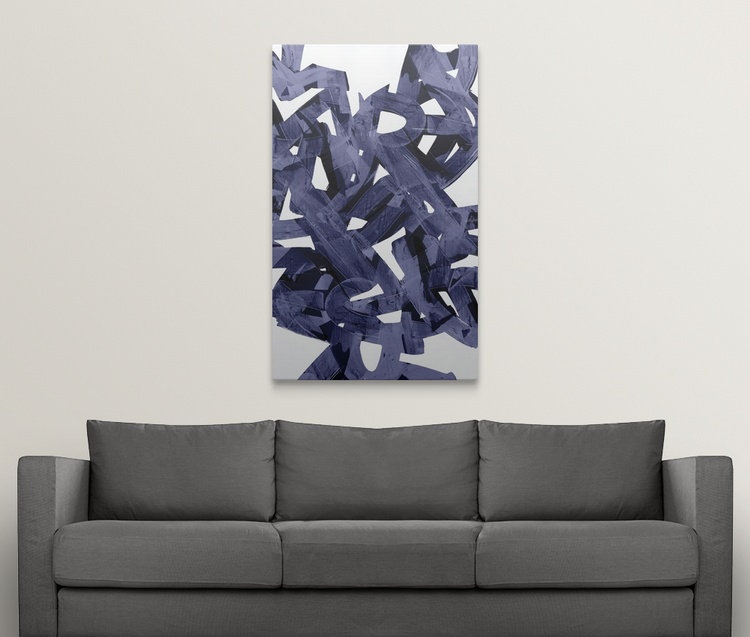 «Indigo Light», impression d'art graphique Funkley, H 24 po x l 15 po x P 1,5 po, Toile