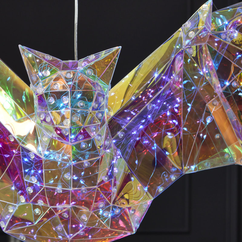 Prismatic chauve-souris fantôme iridescente 20 po, lumières DEL