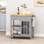 Chariot de cuisine polyvalent avec armoire vitrée et rangement