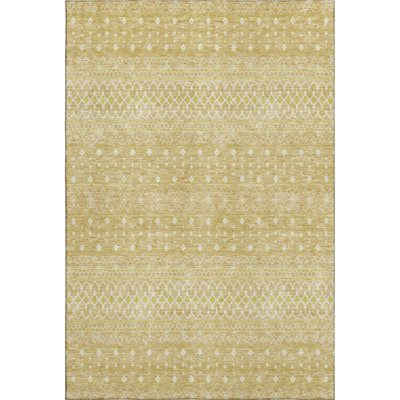 Premium Machine Washable Prisco Gold Rug