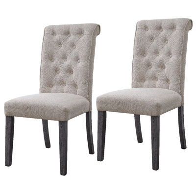 Setser 20'' H Tufted Linen Upholstered Dining Chair