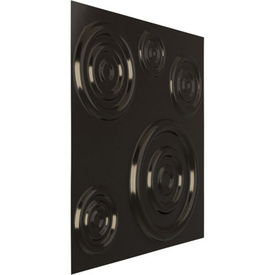 L 19 5/8 po x H 19 5/8 po Reece Panneau mural décoratif 3D EnduraWall, gris anthracite métallique (couvre 2,67 pieds carrés)