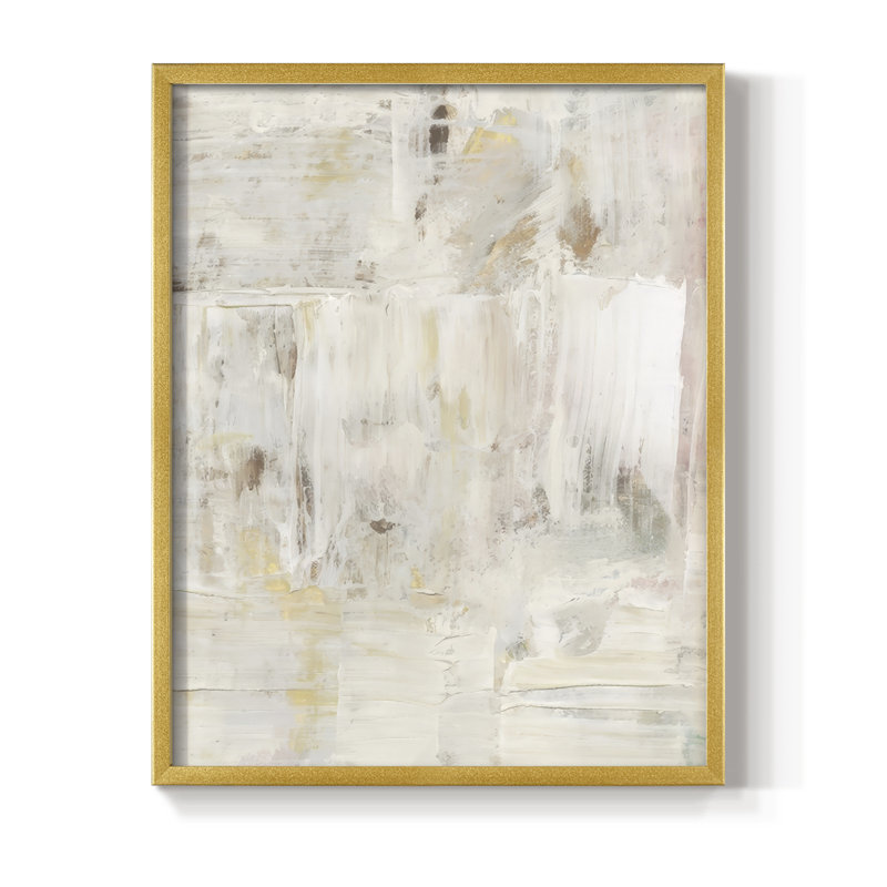 Milky Patina II Framed Print - Solid Wood, 15" H x 12" W, Gold Framed