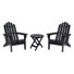 Ensemble de chaises Adirondack pliantes en bois massif avec table Candias