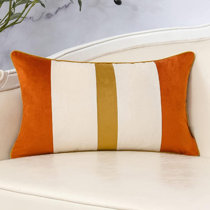 Burnt Orange Lumbar Pillow Cover, Linen Orange Rust Lumbar Throw Pillow,  Oversized Lumbar Pillowcase 14x36, 16x36,20x36 and More 