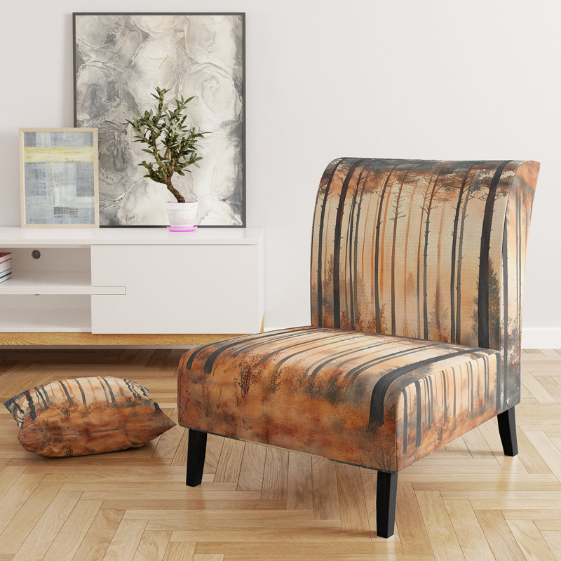 Chaise rembourrée Forest - Fauteuil de chambre Whispering, Pantoufle sans accoudoirs