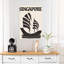 Singapore Junk Sail Minimalist Retro Traditional City Ocean Wall Art Print 1 Piece Wrapped Canvas Wall Art-719575732