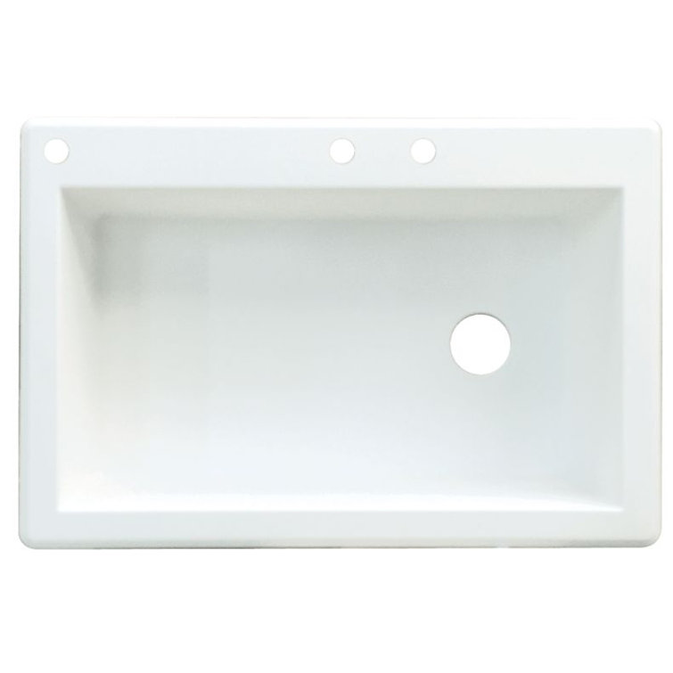 Radius 33'' L Drop-In Single Bowl Granite Kitchen Sink
