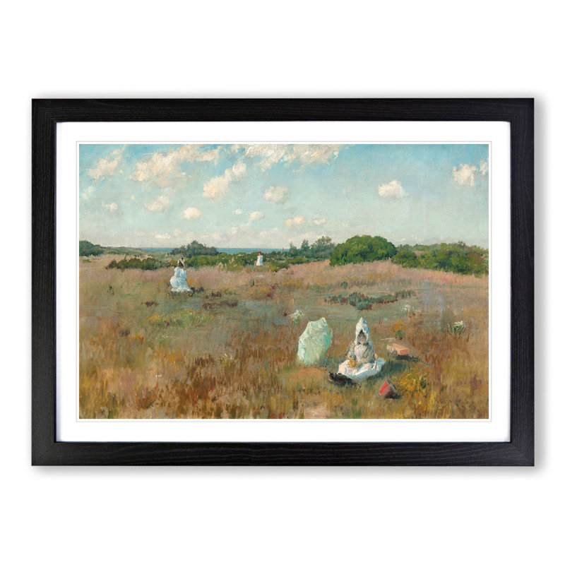 Gathering Autumn Flowers by William Merritt Chase - Framed Print, 36cm H x 48cm W x 2cm D, Black Framed