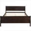 Solid Wood Classic Style Full Size Platform Bed with Headboard and Wooden Slat Support, Brown-Toned-129382350-129382351