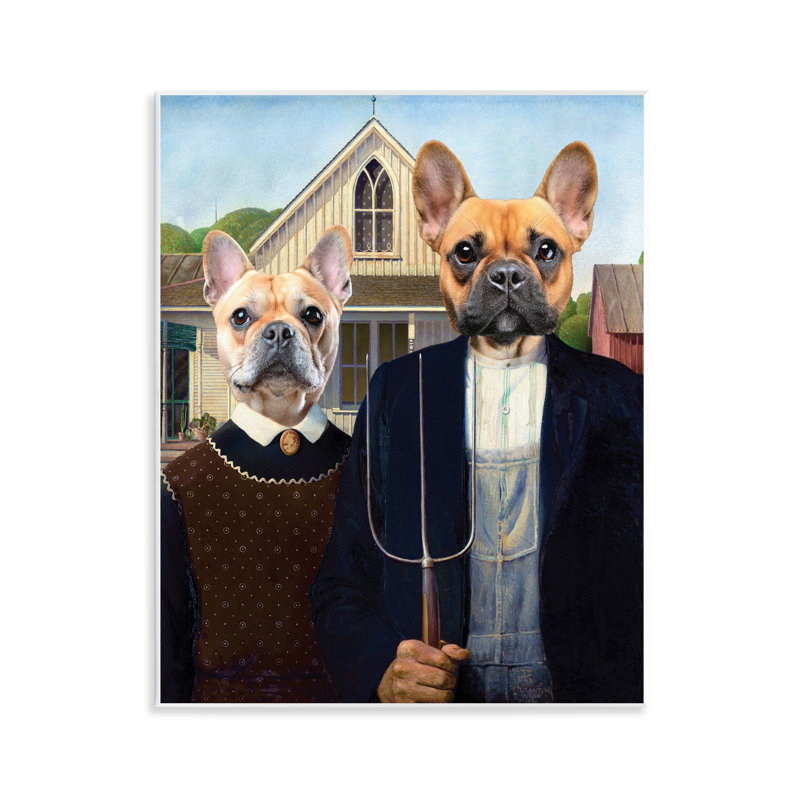 Plaque murale «French Bulldogs», par Grotto Studios